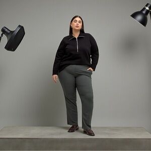 NEW, Penningtons, Universal Fit Savvy Pants, Plus Size 22W Petite, Gray